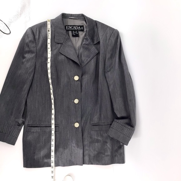 Vintage Escada by Margaretha Ley Gray Blazer Size 44 - Picture 7 of 11